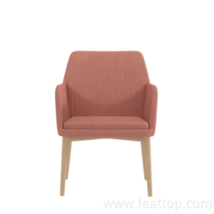 Light Luxury Wooden Legs Sofa Chair Adjust High Office Cafe Lounge Chair